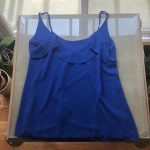Blue Naked Zebra flounce tank top women’s size L